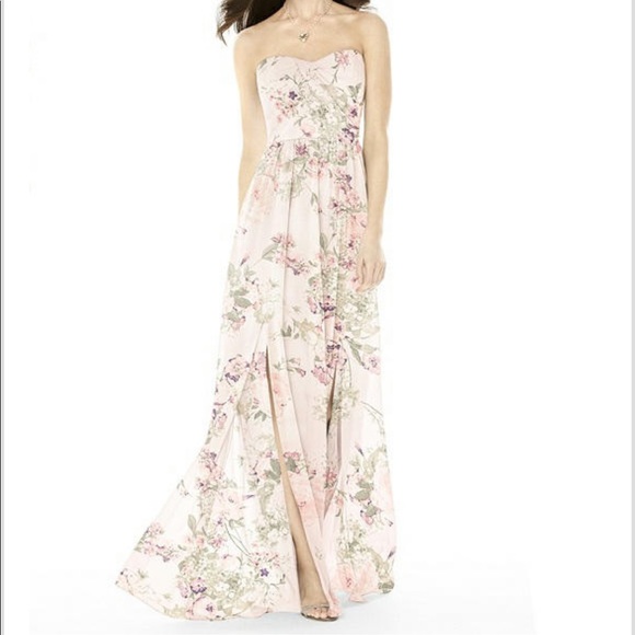 dessy floral bridesmaid dress